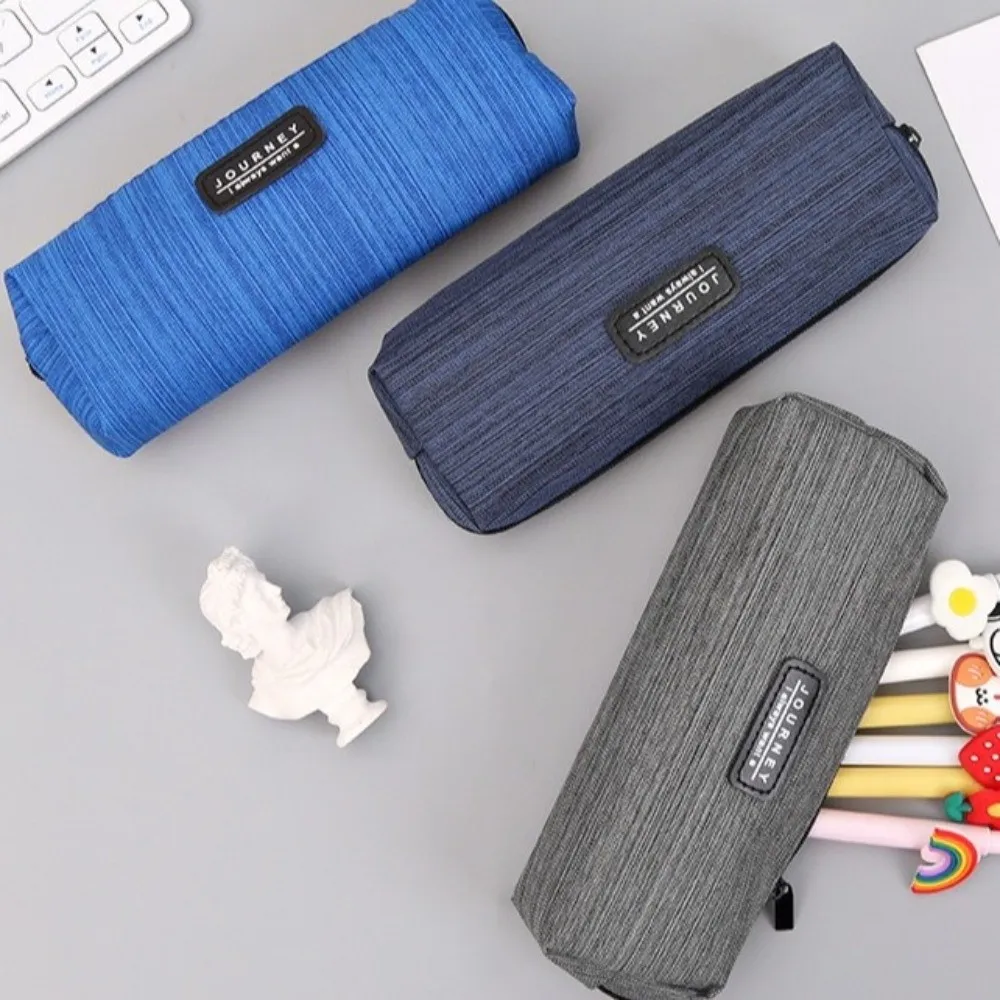 

Trendy Oxford Cloth Pencil Case Waterproof Durable Creative Pencil Bag Simple Zipper Closure Stationery Box for Students