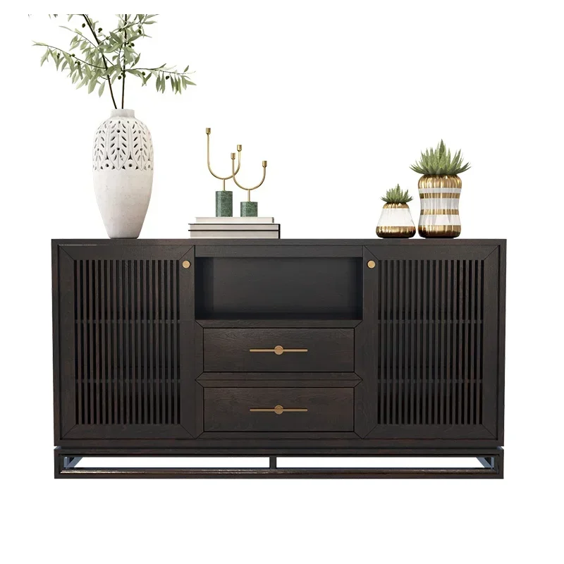 

1Sideboard Cabinet Xuan Living Room Solid Wood Light Luxury Tea Shoe Retro Wall Storage Entrance Cabinet