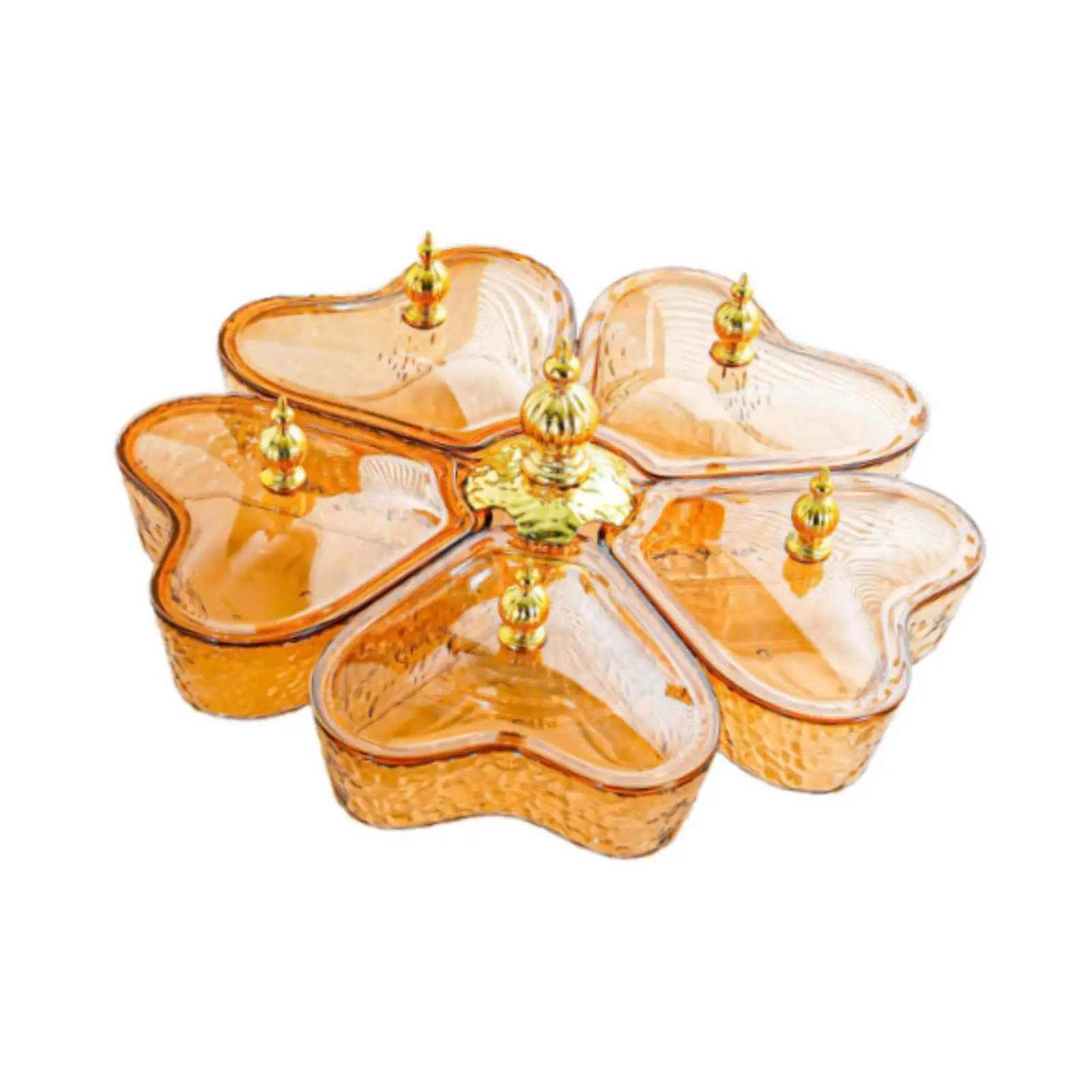 Divided Rotating Serving Tray Appetizer Tray Snack Platter with Lid Candy and Nut Dishes for Cakes Table Centerpiece Home