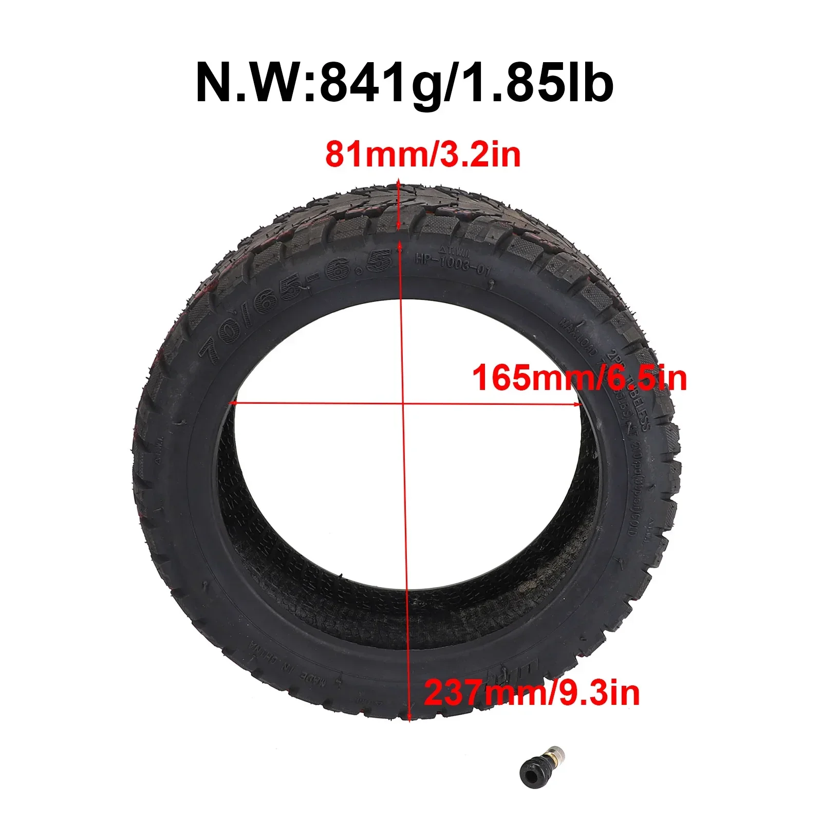 Reliable Replacement Option, Offroad Tubeless Tyre, 10 inch 10x2 75/6 5 Tire for Electric Scooter, Long lasting