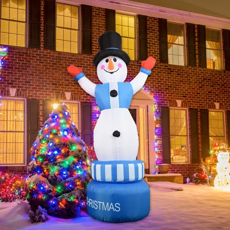 360° Rotating Inflatable Snowman Christmas Inflatables Toy Blow Up Outdoor Decorations for Yard Garden Lwan Holiday Party Decor