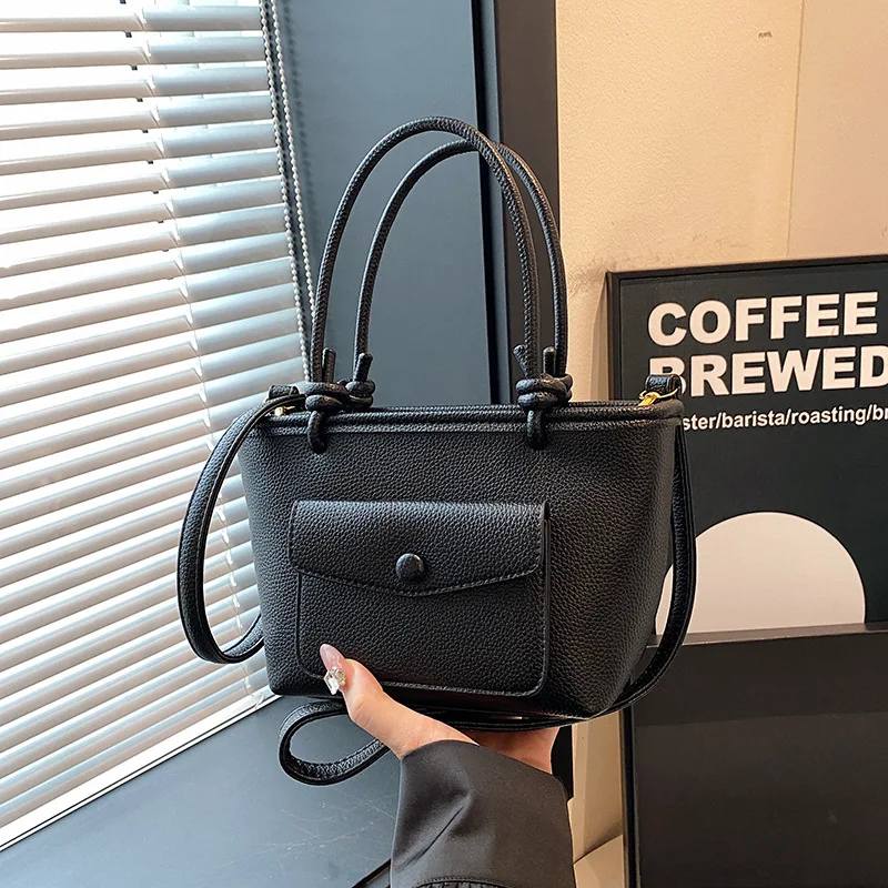 

2025 Fall Winter Bucket Bag, Textured Underarm Purse for Women Fashion Top Handle Tote Versatile Shoulder Bag Chic Crossbody Bag