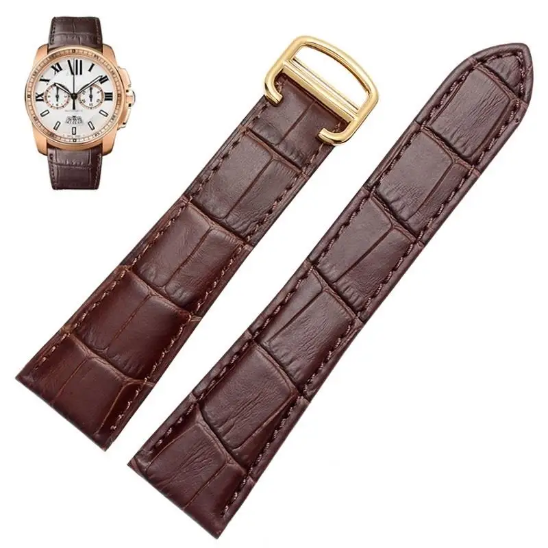 

PCAVO Watch Strap For Cartier Tank Calibre Series Genuine Leather Mechanical Watch Men And Women 20mm 22mm 23mm 25mm Watch Band