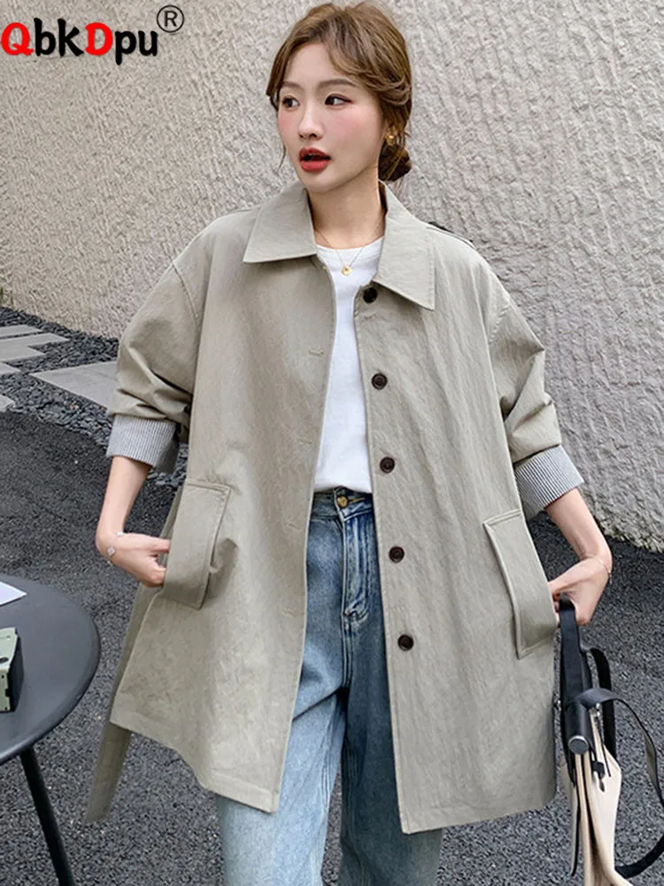 

Полосатые свободные плащи в полоску, корейская мода, однобортная верхняя одежда с лацканами, женские повседневные куртки с длинными рукавами, Blusas