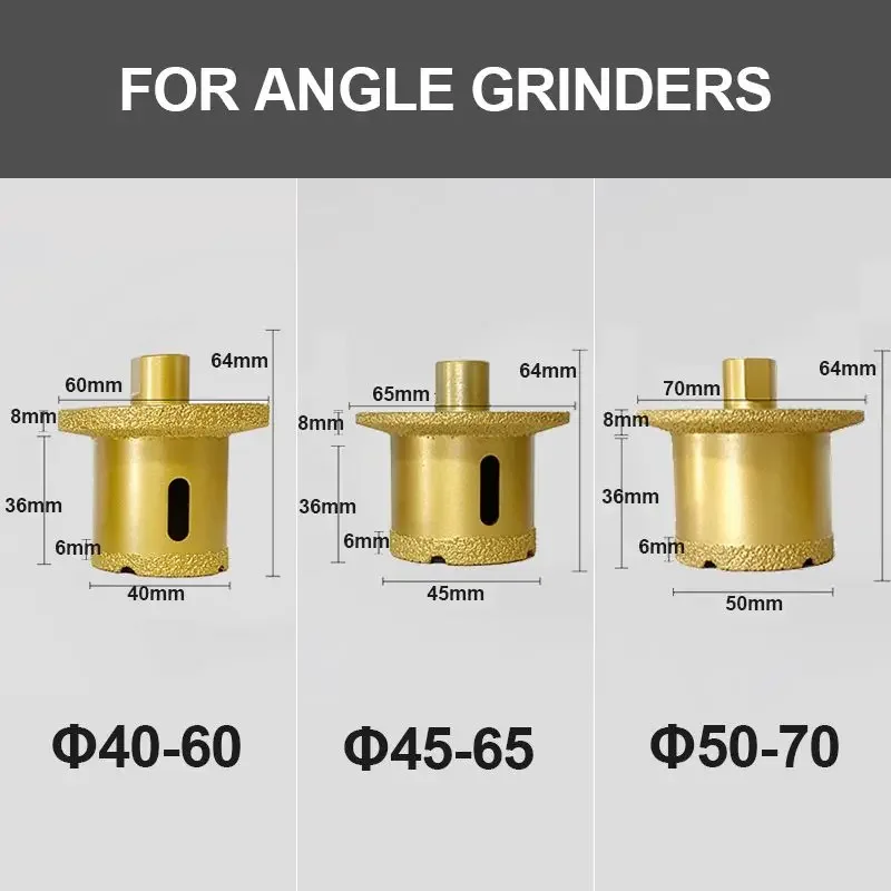 40mm/45mm/50mm  Brazed Diamond Hole Opener Drill Bit For Porcelain Ceramic Tiles Rock Marble Granite Hole Saw Opener