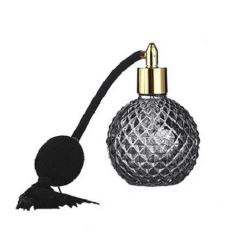 

100ml Crystal Art Vintage Style Empty Refillable Perfume Atomizer Long Tassel Spray Bitter Bottle With Air Bag Bar Tool Barware
