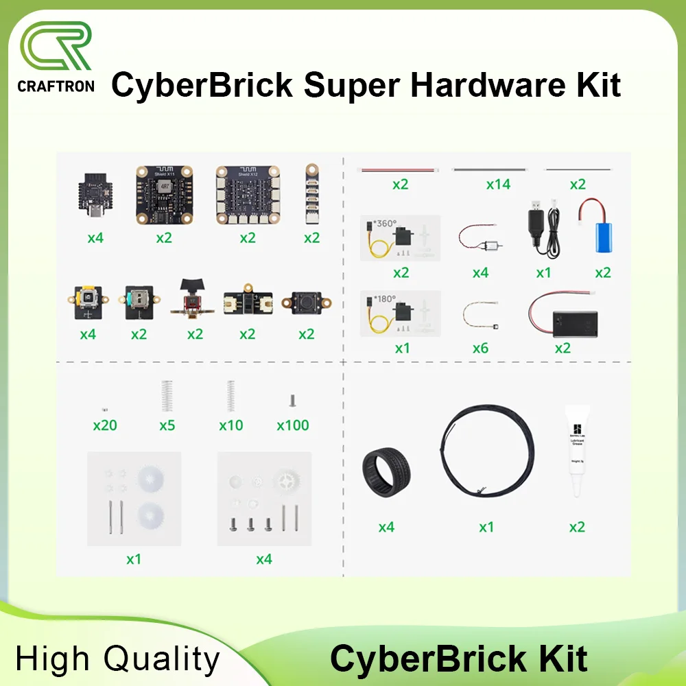 Bambu Lab CyberBrick Комплект оборудования для дистанционного управления Гоночный робот DIY Сборная игрушка Компоненты модели с 3D-печатью