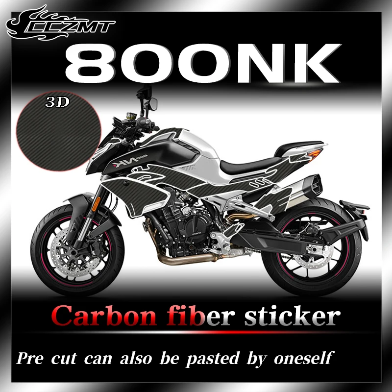 For CFMOTO 800NK carbon fiber stickers fuel tank protection stickers decorative stickers body 3D film accessories modification