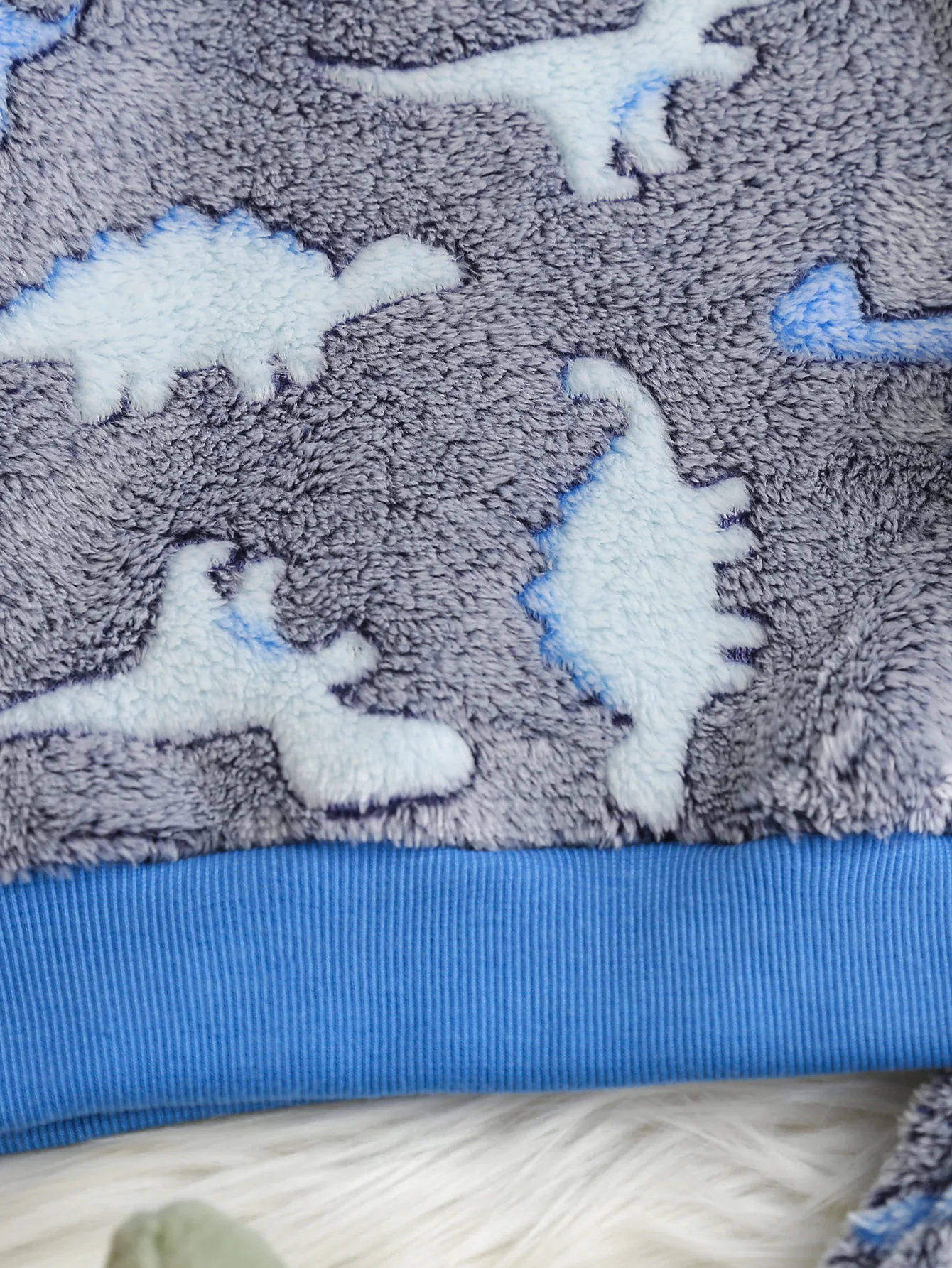 مجموعة الخريف والشتاء للأولاد الناعمة والدافئة: قميص بأكمام طويلة مطبوع عليه ديناصور من الفلانيل مكون من قطعتين + سراويل طويلة للأولاد الصغار #5