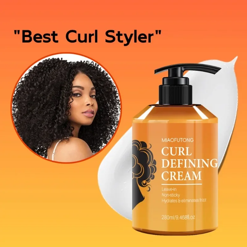 Elastic Hair Styling Cream for Curly Hair Moisturizing Fluffy Deep Treatment Leave-in Hair Conditioner Elastin for Long Duration