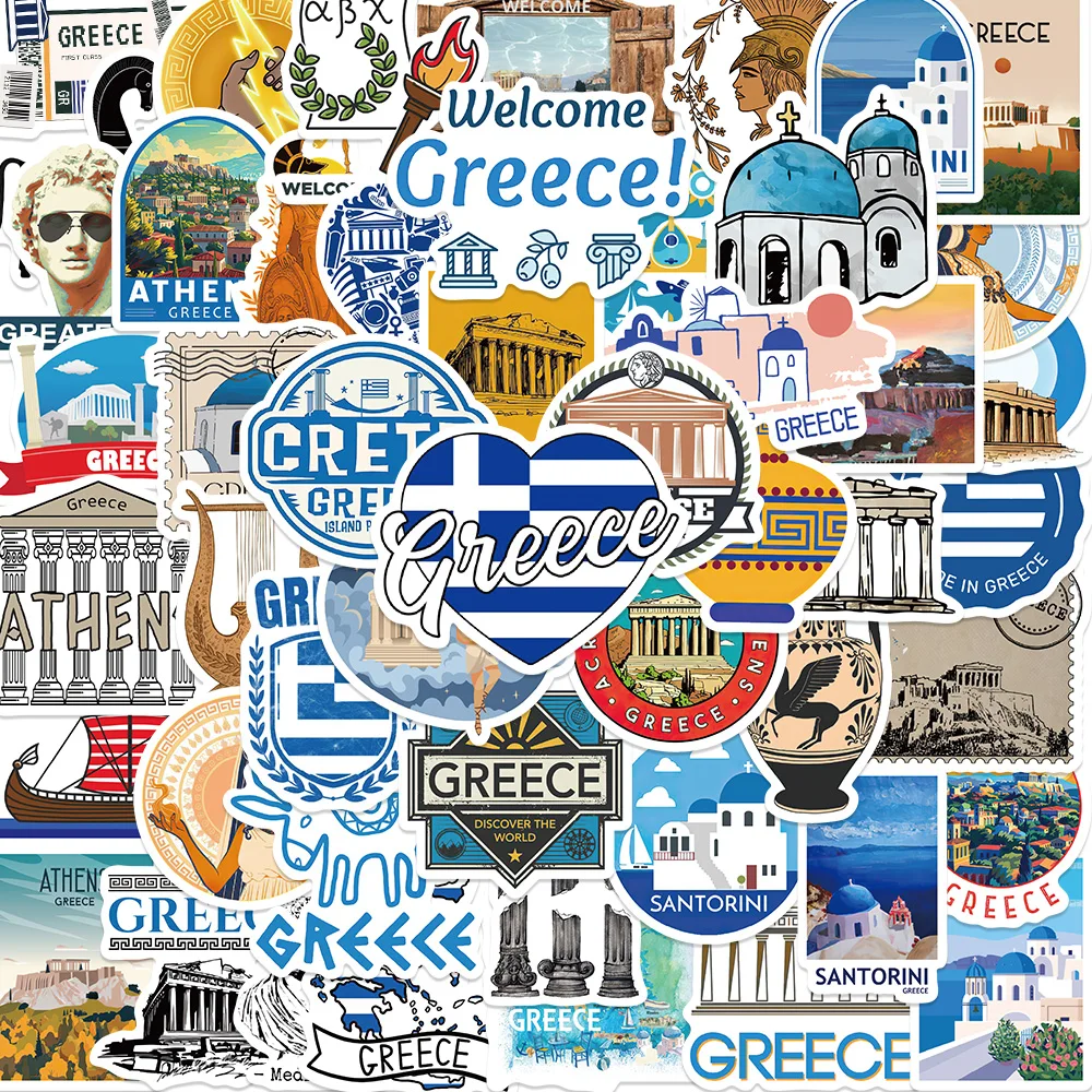 

50pcs/pack Tourist Landscapes Greece Stickers DIY Scenery Cartoon Sticker Diary Scrapbooking Car Motorcycle Decorative Decals