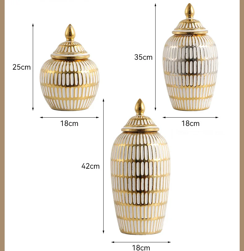Light luxury ceramic crafts, living room foyer, bedroom decorations, creative vases, general altar jars