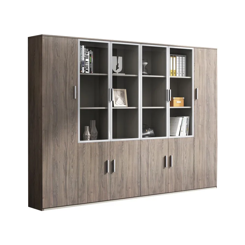 

Simple and light luxury office file cabinet, bookcase, information cabinet, storage cabinet, wooden floor-to-ceiling bookshelf