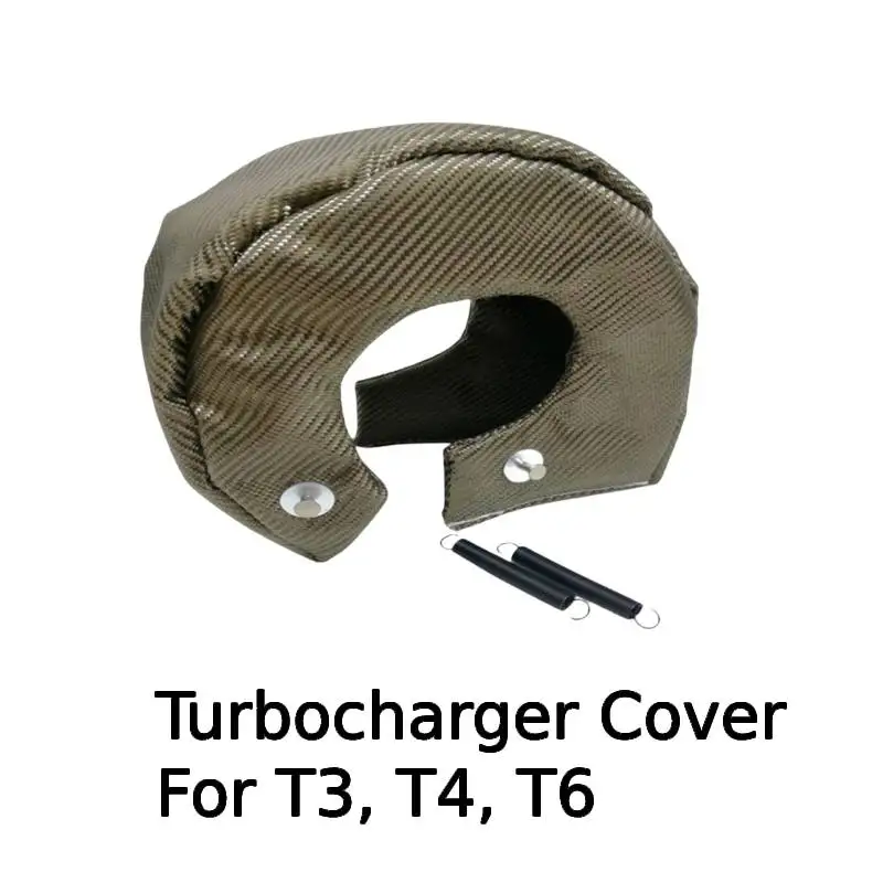 T3 T4 T6 Turbocharger Cover Wrap Blanket Heat Shield Barrier Cover T3 Turbo Heat Shield Cover Wrap Accessories Silicone Fiber