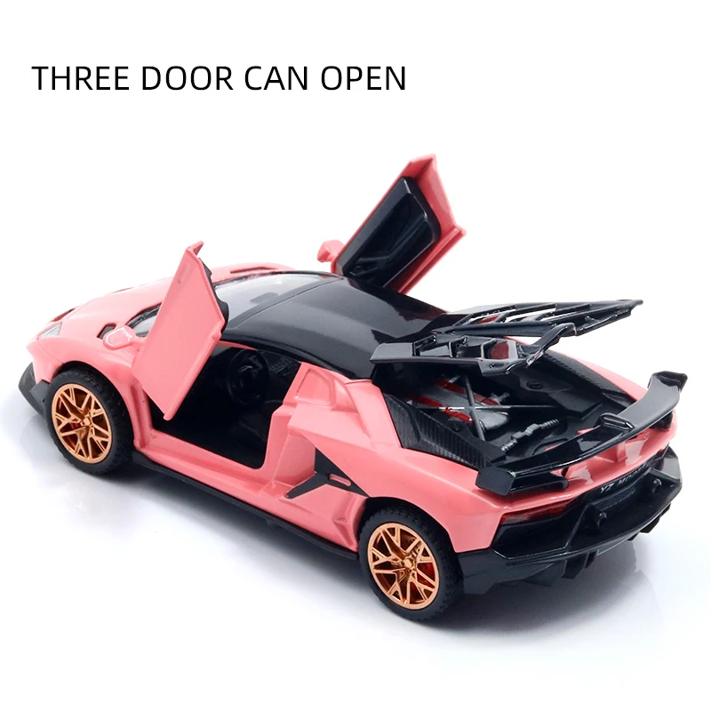 1: 32 simulation alloy car model, sports car, metal toy car, decorative parts, return force car