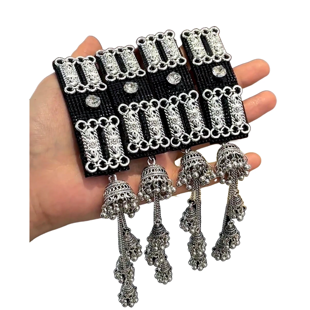 6pcs 25*30mm Three Color Zinc Alloy Hollow Carving Parallel Bars Connectors Jewelry Hairpin Making DIY Handmade Craft
