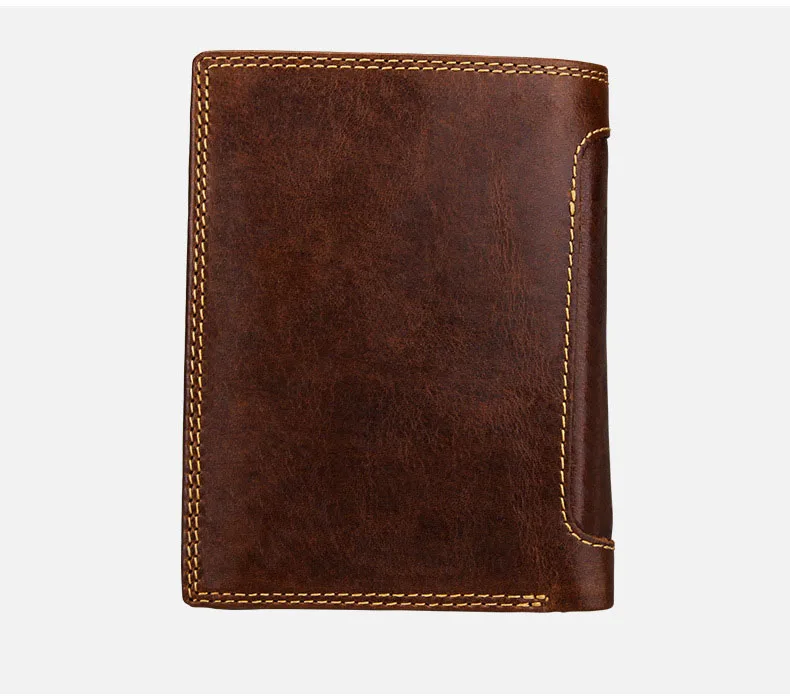 Name Angepasst Männer RFID Brieftaschen Hohe Qualität Echtes Leder Retro Männlichen Münzfach Karte Halter Geld Tasche Männer Geldbörsen Für Geschenk – Detail 14