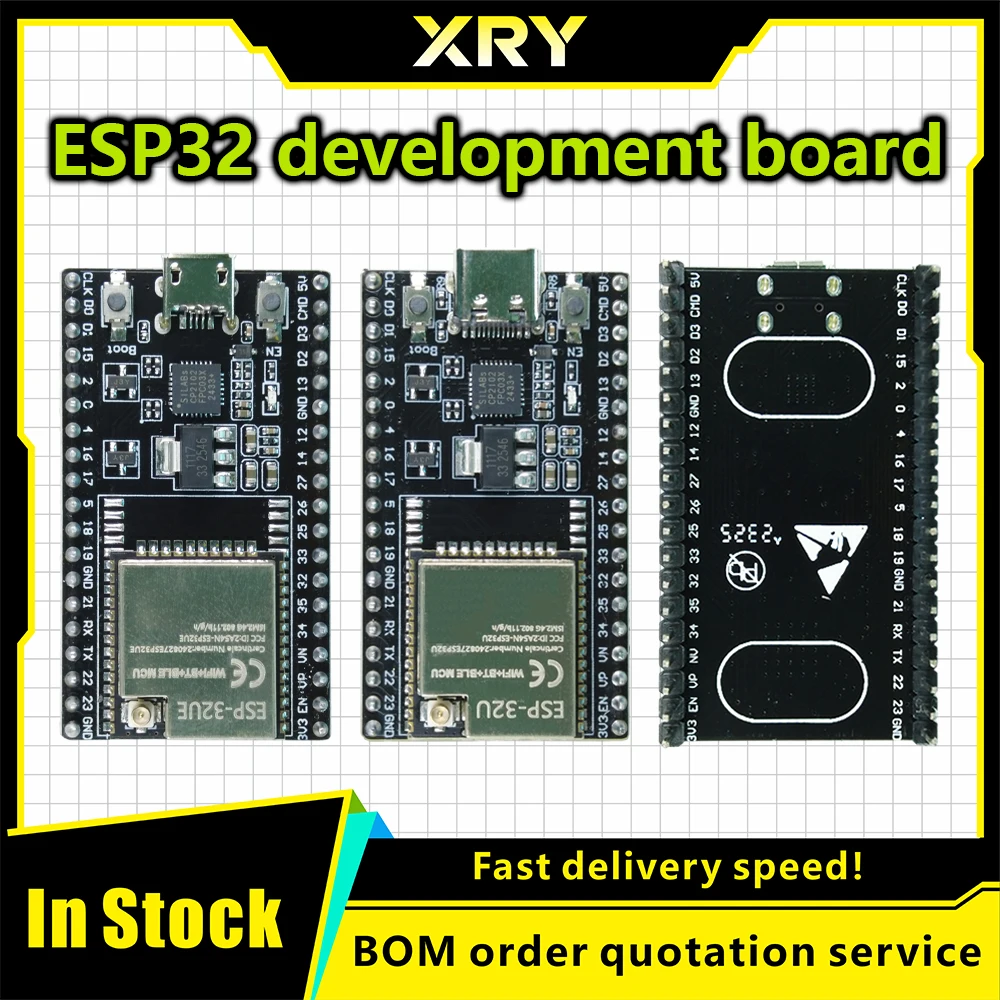 XRY ESP32-WROOM-32U WROVER Module WIFI Module with 2.4G Antenna Optional ESP32 Development Board WROOM-32U