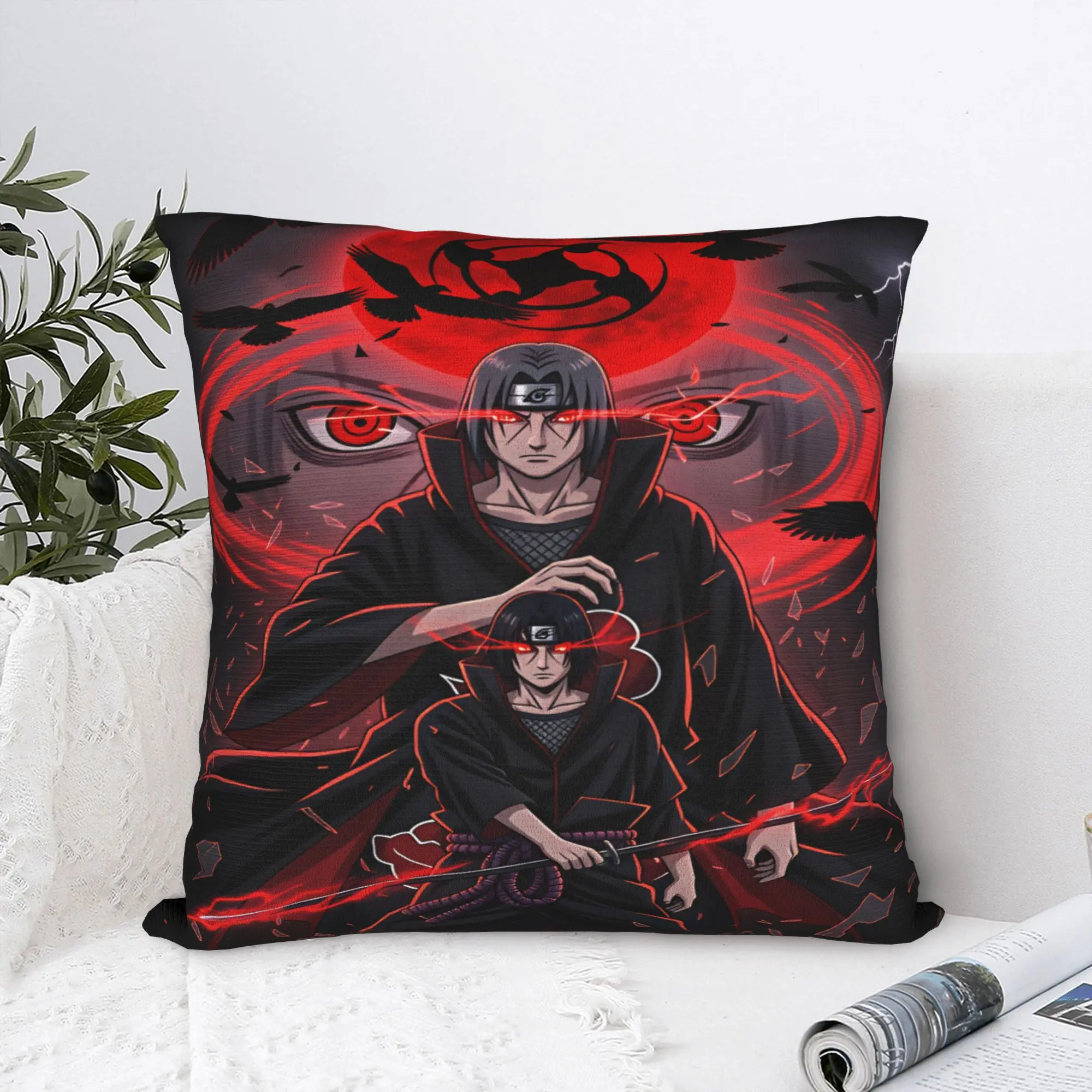 Uchiha Itachi Pillow Cover  Soft Cushion Cover Cute Funny Pillow Case For Living Room Bed Chair