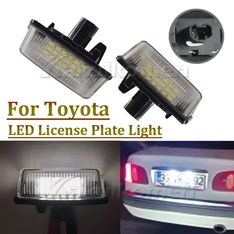 Canbus White For Toyota Corolla E11 Crown S180 Noah/Voxy Starlet EP91 Vios Previa ACR50 GSR50 LED Licence Number Plate Light 10 best sales e11 corolla - №6