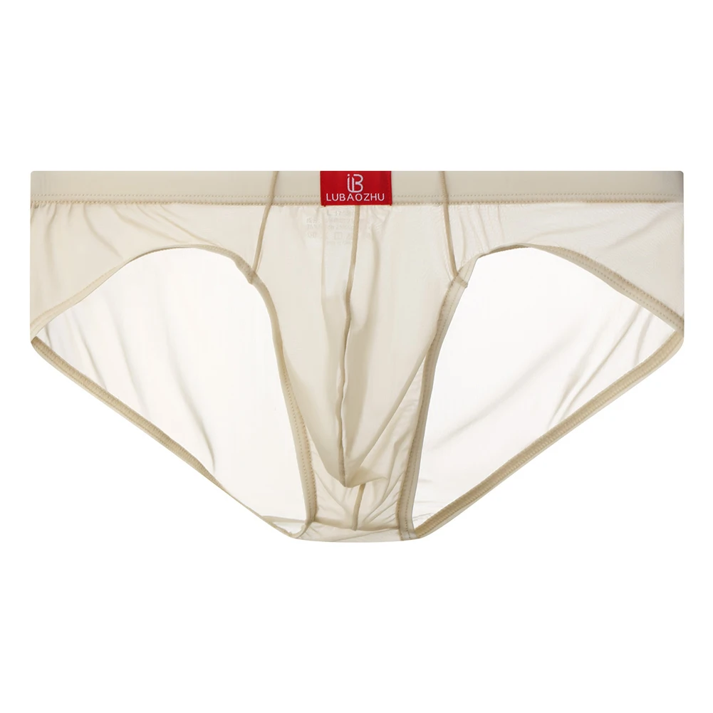 1pc Men Translucent Ultra-thin Briefs U-shaped Pouch Breathable Underwear Quick Dry Pantie Low Waist Sexy Sheer Briefs