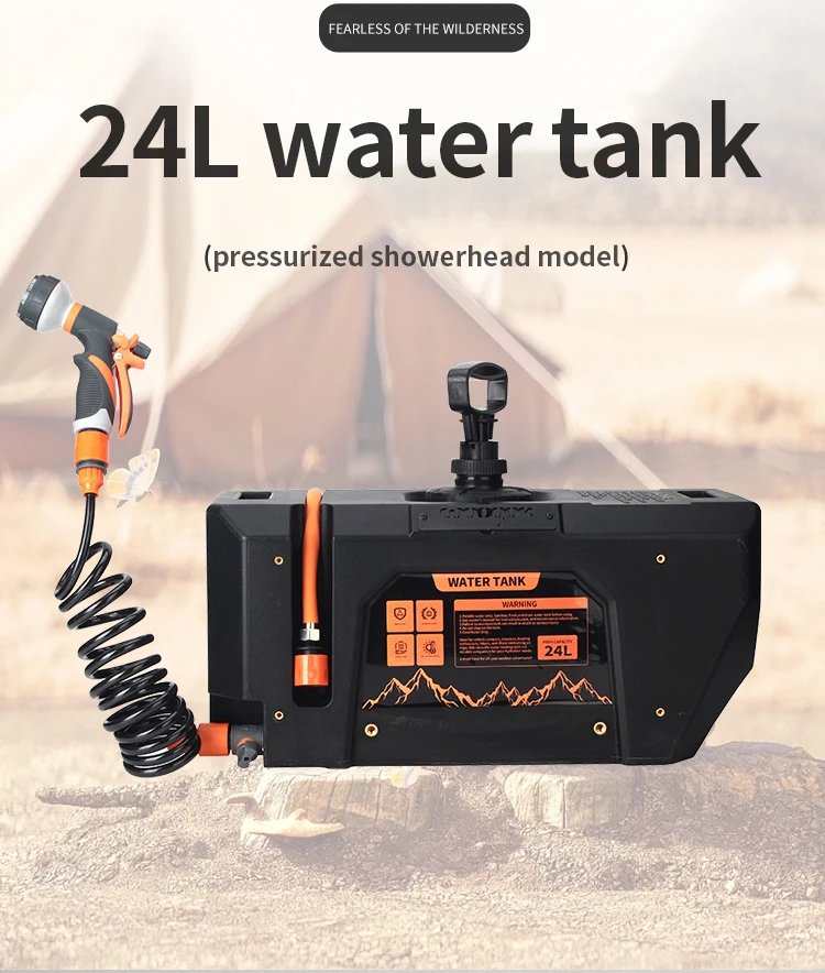 WOOGOK 24L Rotomolded PE RV Electric Shower Tank-Portable Camping Shower System With Shower Kit For Motorhomes