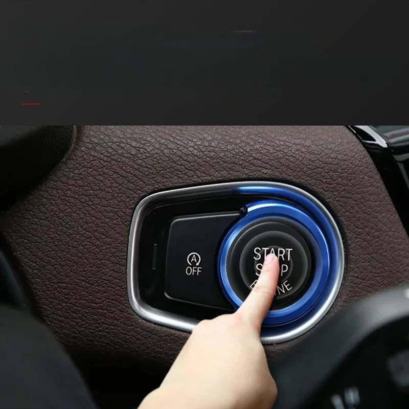 1 Stück für BMW 1 2 3 4 Serie X1 F48 F20 F21 F30 F32 F33 F34 F36 F45 F46 Auto Motorstartknopf Aufkleber Zündschlüsselring Zierleiste – Detail 4