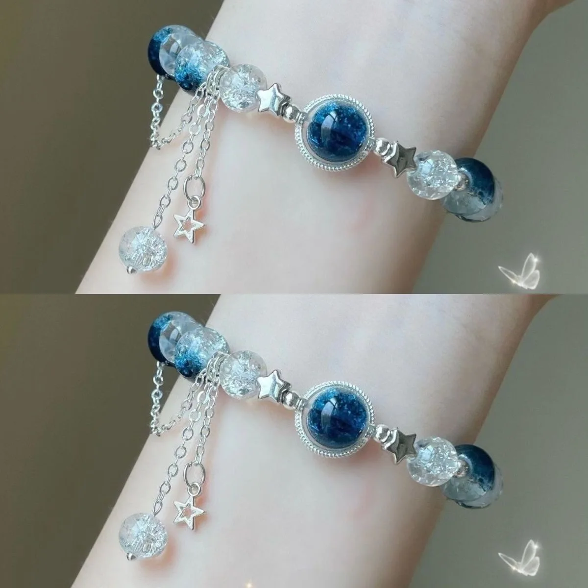 Y2k Handmade Aesthetic Space Star Charm Beads Bracelet For Women Girl Vintage Grunge 2000s Accessories