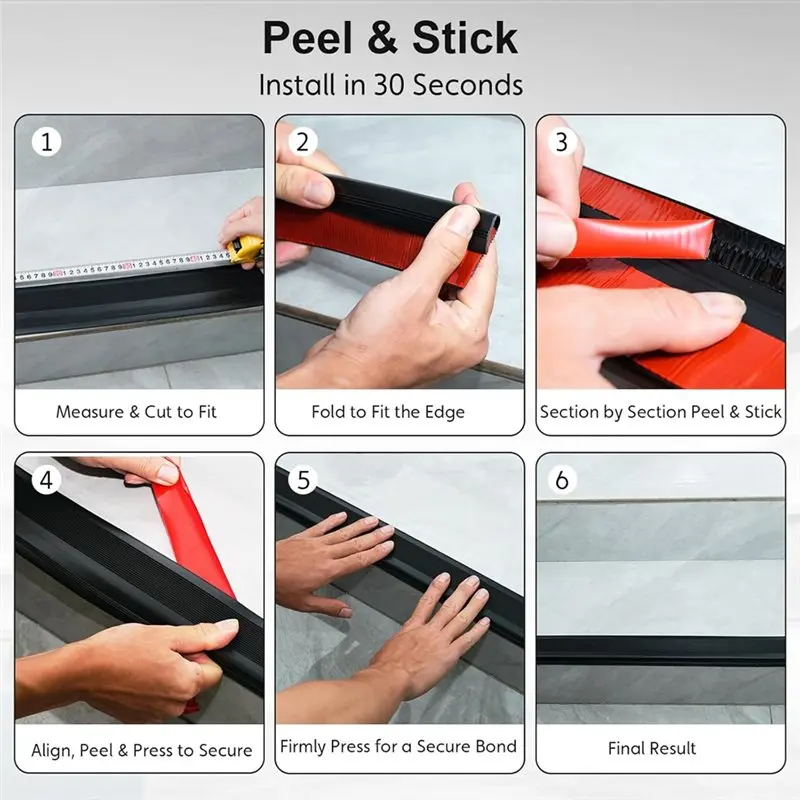AB11-Stair Edge Protector, 12 Foot Anti-Slip Rubber Molding Self-Adhesive Black Stair Nosing Trim For Indoor Outdoor