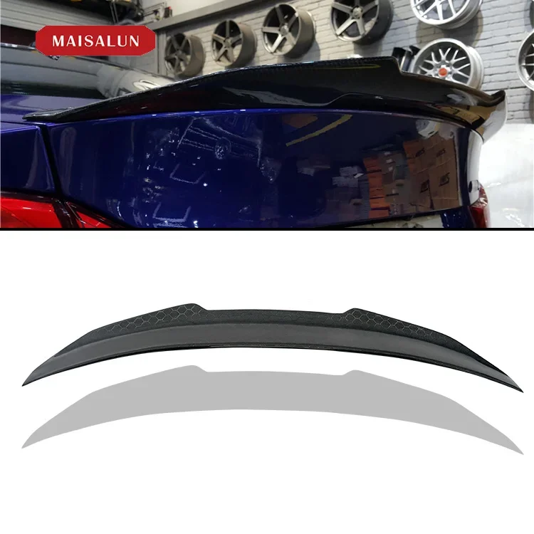 Honeycomb Carbon Fiber Spoiler For  M4 F82 2014-2020 Car accessories  wings PSM Style Rear