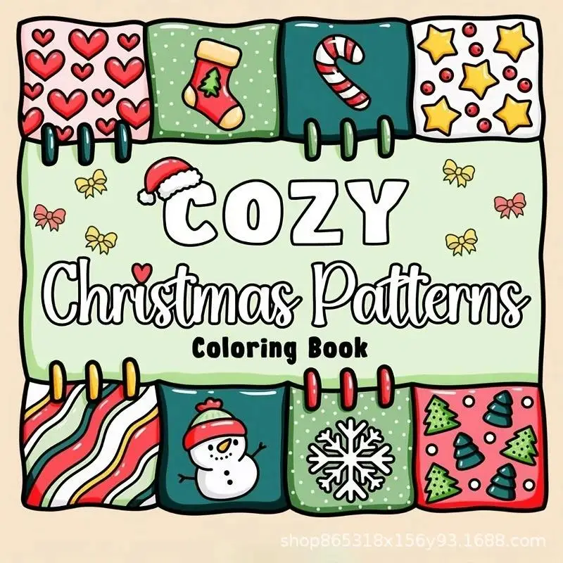 Christmas Patterns Coloring Book Stress Relief Engaging Art Activity Gift for Parties & Birthdays