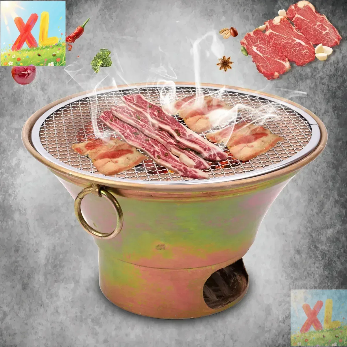 

Phong Cách Thịt Nướng Gia Đình Than Lò Nướng Ngoài Sét Lò Hàn