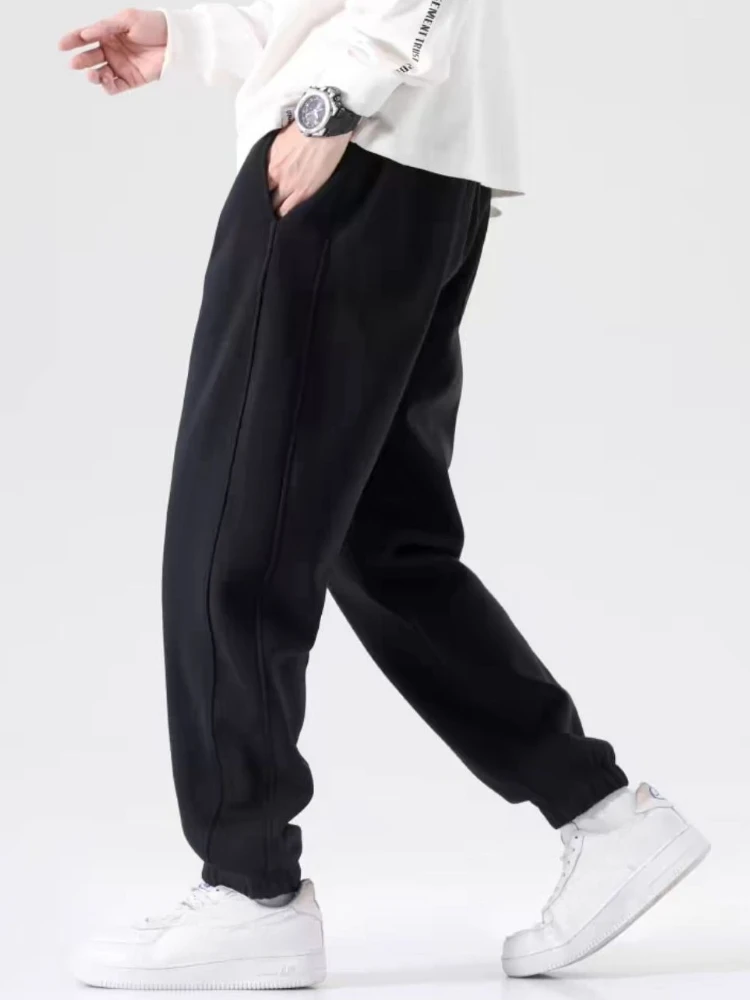 Graue Sport-Baggy-Sommer-dünne Herren-Freizeithose, Designer-Ästhetik, koreanischer Stil, Y2k, große Größe, Mode, 2025, lange männliche Hose