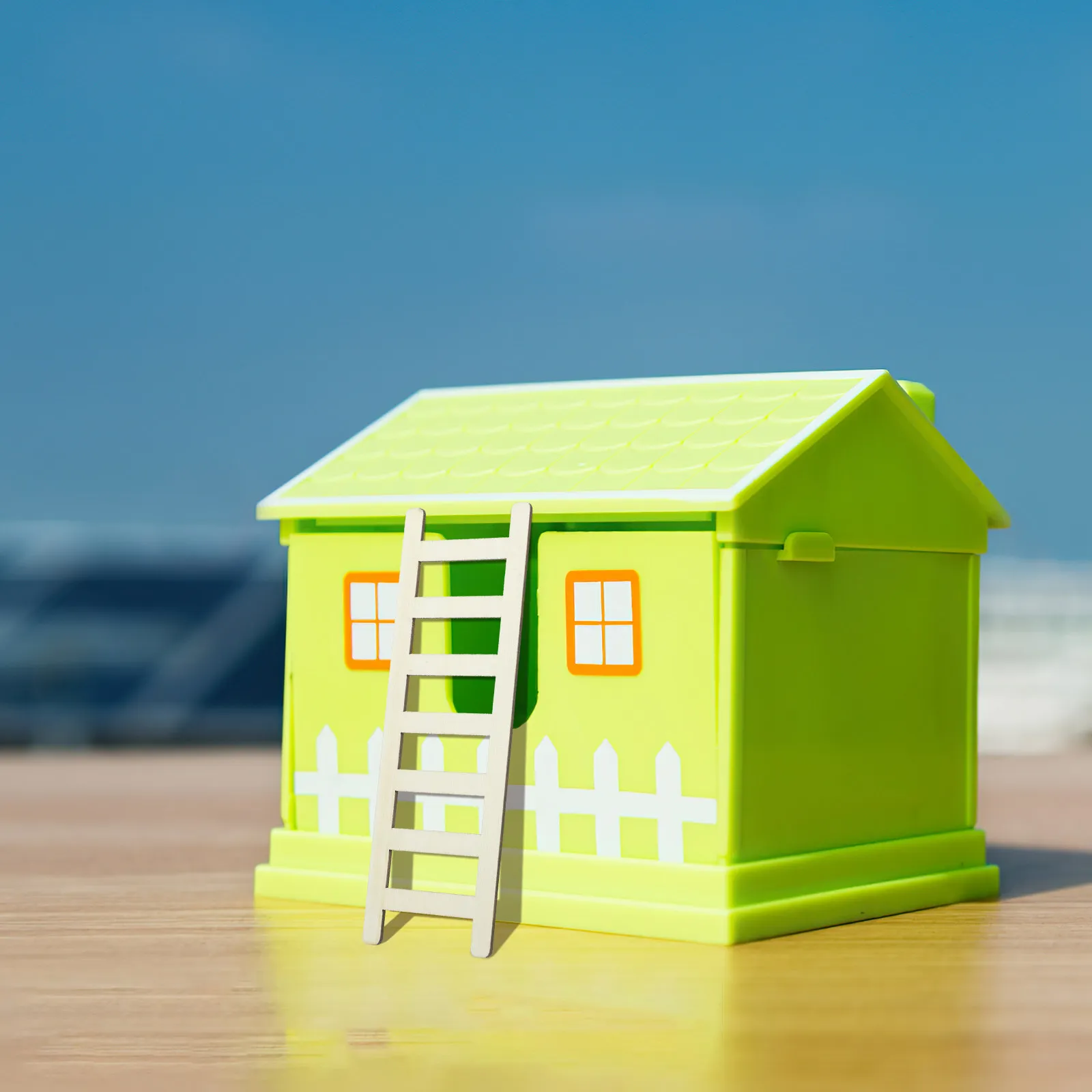 

20Pcs Miniature Wooden Ladder Decorative Mini House Accessory for Dollhouse Scene Building Realistic Tiny Furniture Landscape