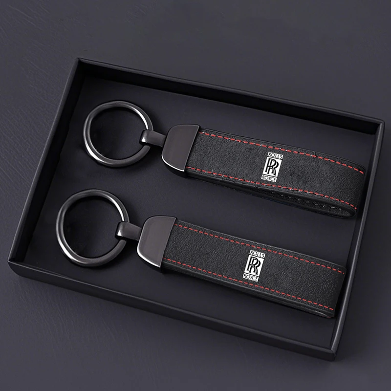 Автомобильный замшевый кожаный брелок для ключей, кольцо из цинкового сплава, брелок для ключей для Rolls-Royce Cullinan Phantom Ghost Wraith Dawn, аксессуары