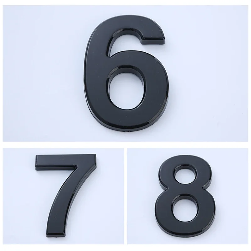 Easy To Install Adhesive Backed Hotel Room Door Plate 10cm Red Bronze Black House Numbers Stickers Acrylic ABS Sign Personalized