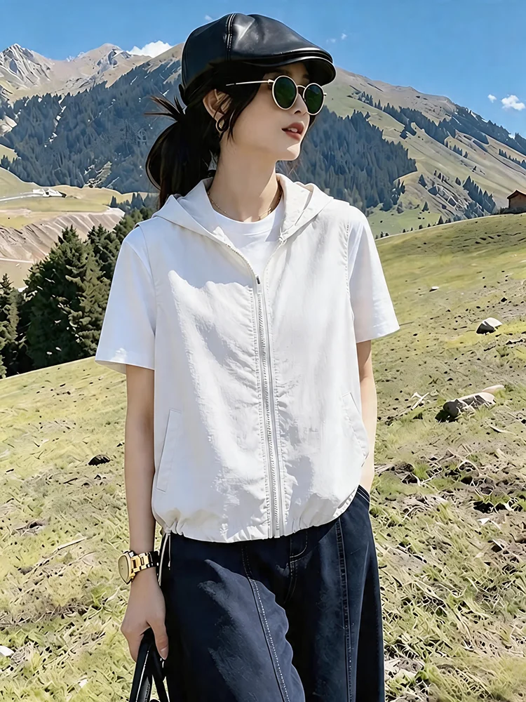 

Spring Summer New Style Women's Loose Vest Sun Protection Outerwear Casual Sports Thin Workwear Fashionable All-Match Backless