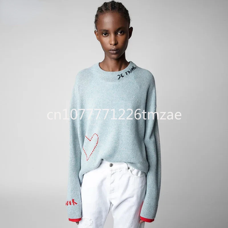 Y2g Sweatshirt Hoodie Women's Sweater Knitted Fabric Letter Love Embroidered Long Sleeve Top