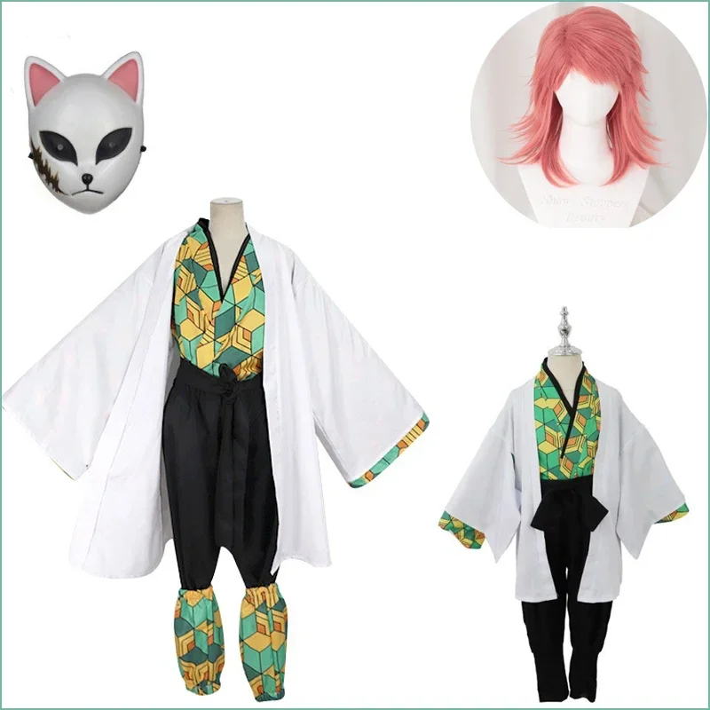 Demon Slayer Sabito аниме косплей костюм Kimetsu No Yaiba Sabito для мужчин женщин парики Хэллоуин вечерние реквизит для ролевых игр #   1 #   В.