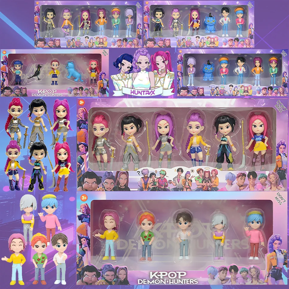 Nouveauté 2026 : Figurines de collection en PVC des personnages Rumi, Zoe et Mira de l'anime K-Pop Devil Hunter – Cadeau pour enfants