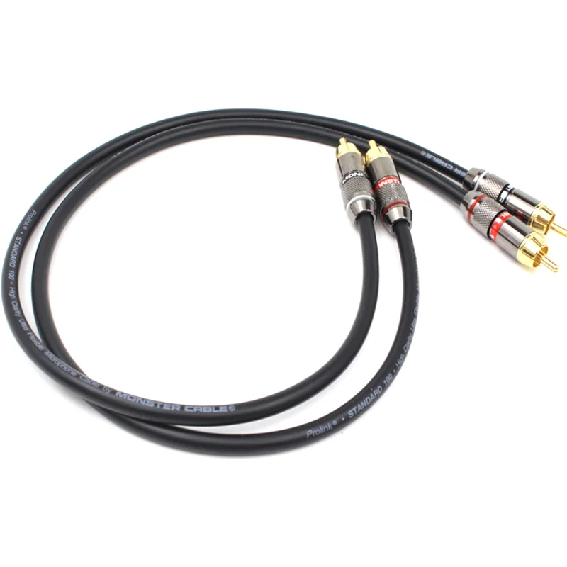 1Pair 24K Gold Plated RCA to RCA Interconnection HiFi Audio Cable for CD Player Amplifier