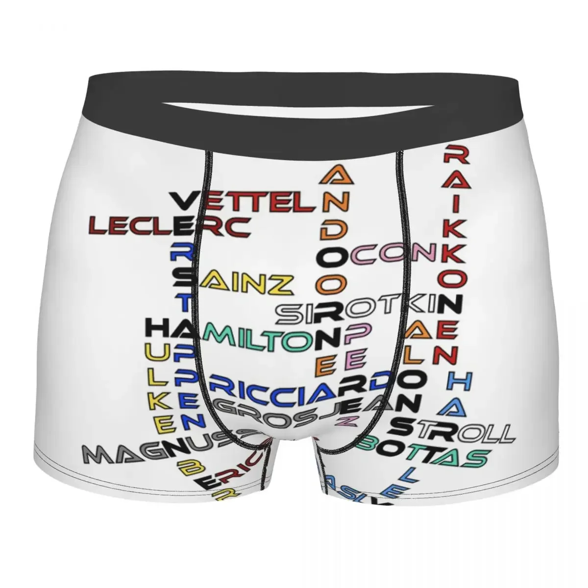 Driver Names (black) Men's Boxer Briefs Shorts Men Underpants Cartoon Anime Funny Men's Panties Soft Underwear For Men