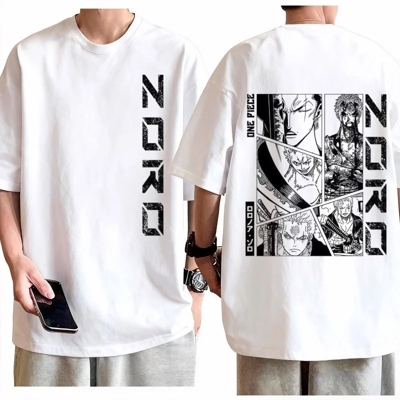 تي شيرت قطعة واحدة من Zoro Manga Panel تي شيرت رجالي مطبوع عليه رسوم متحركة قطن أنيمي تي شيرت حضري ملابس الشارع أنيقة غير رسمية للاستخدام اليومي #1