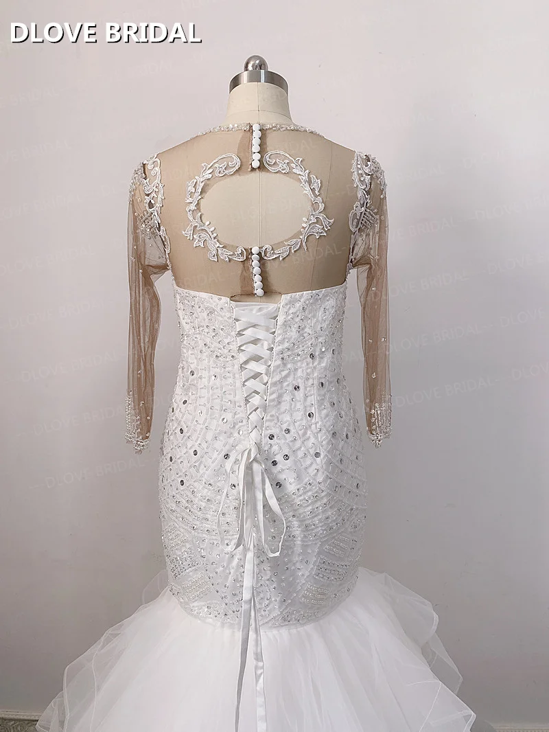 Vestido de casamento feito sob encomenda da sereia com fechadura de volta