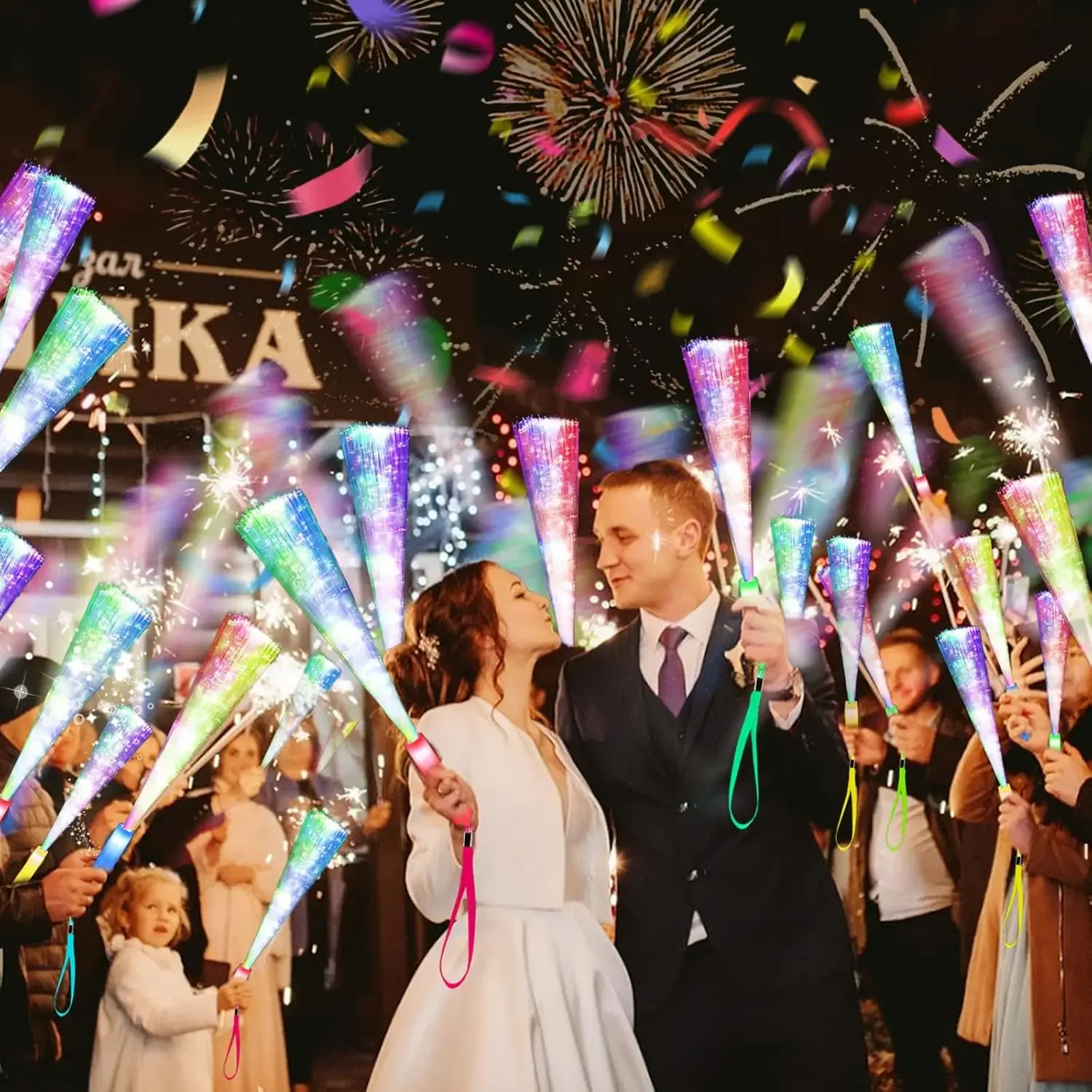 12-168PCS LED Fiber Optic Wands For Wedding 3 Modes Flashing Glow Sticks for Kids Light Up Wand Dark Party Favors Birthday
