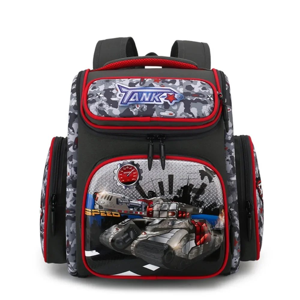 Primary School Backpack 2.3 Grade Spider Man Elsa Tank Car PC Hard Shell Space Bag Reduce Burden Waterproof Children\'s Backpack