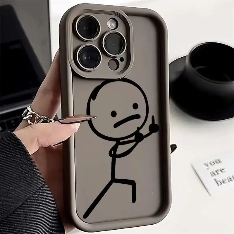 Cartoon Matchman Silikon Handy hülle für iPhone 16 15 14 Pro Max Plus 13 12 11 Pro xs max x xr 7 8 plus se stoß feste Abdeckung