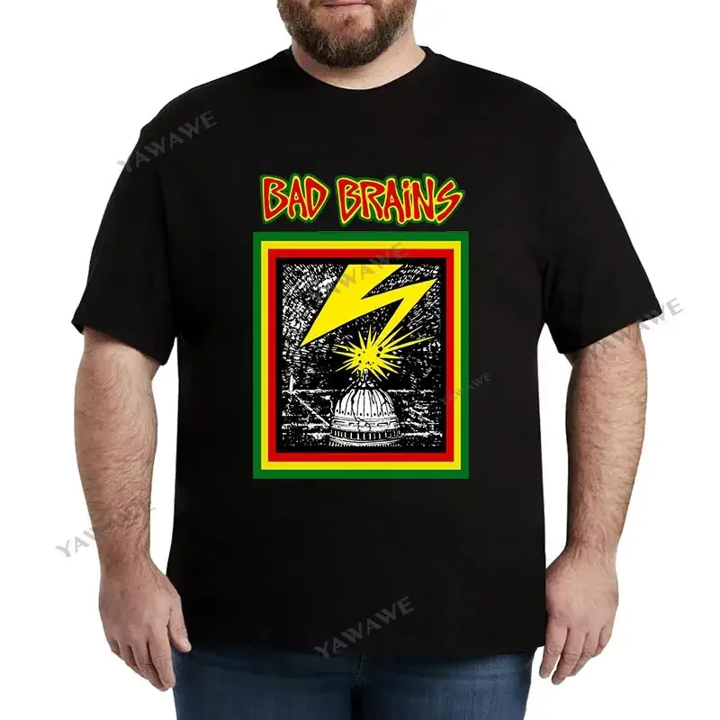 

Men o-neck tshirt luxury fashion tee shirt Bad Brains Distressed Vintage Capitol Logo Summer top gift Male Short Sleeve T-SHIRT