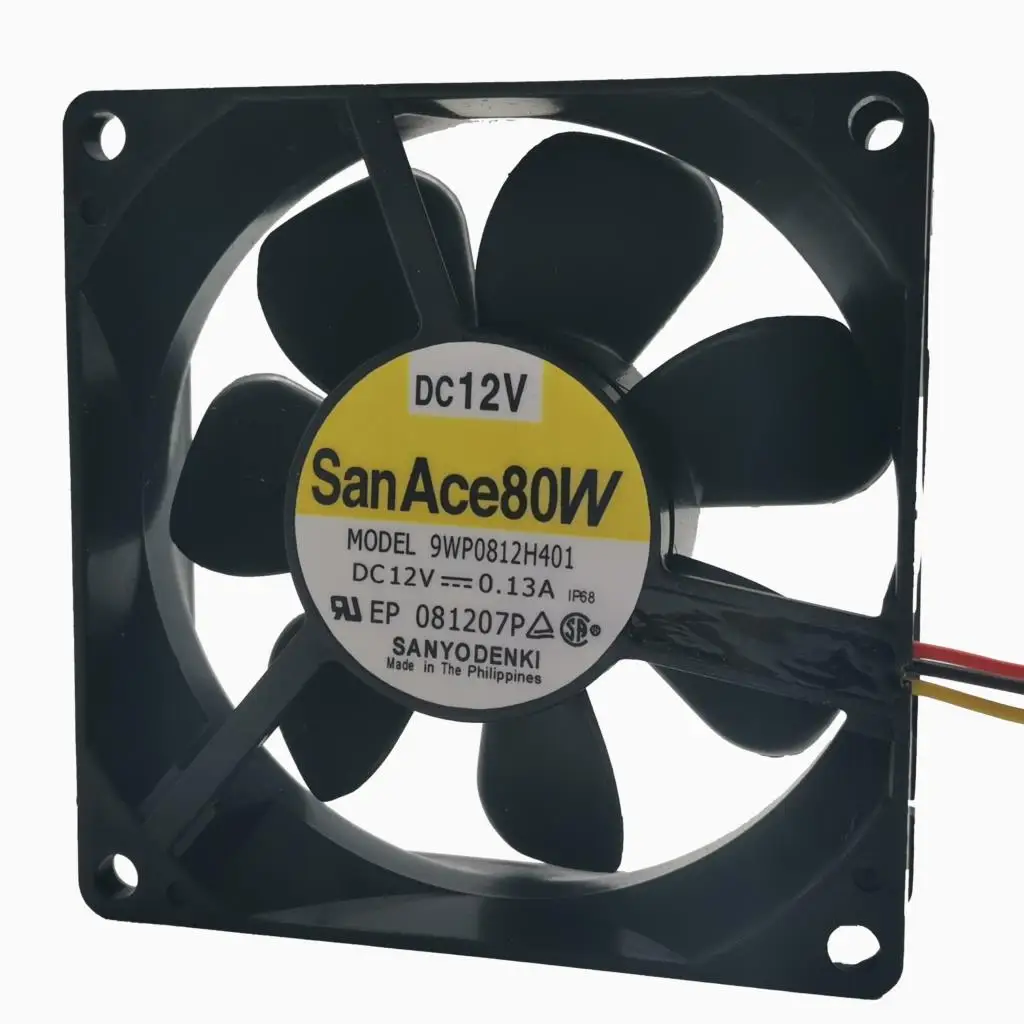 New original for Sanyo 9wp0812h401 12V 8025 0.13a 8cm waterproof silent cooling fan