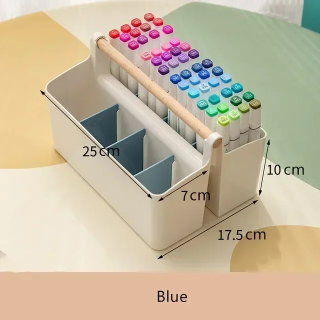 Desktop Pen Holder Large Capacity Cute Marker Pen Stationery Storage Box Creative Cartoon Pencil Holder Desktop Organizer Study
